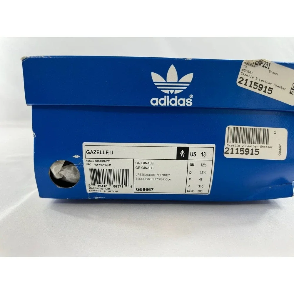 Adidas Gazelle 2 Brown 2012 Leather Shoes G56667 Men's Size 13
